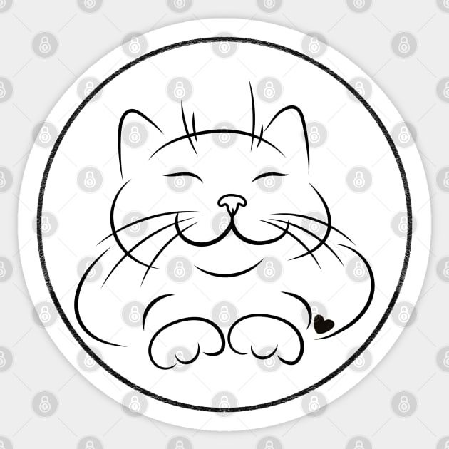 Cute smiling kitten with little heart Sticker by ZenNature